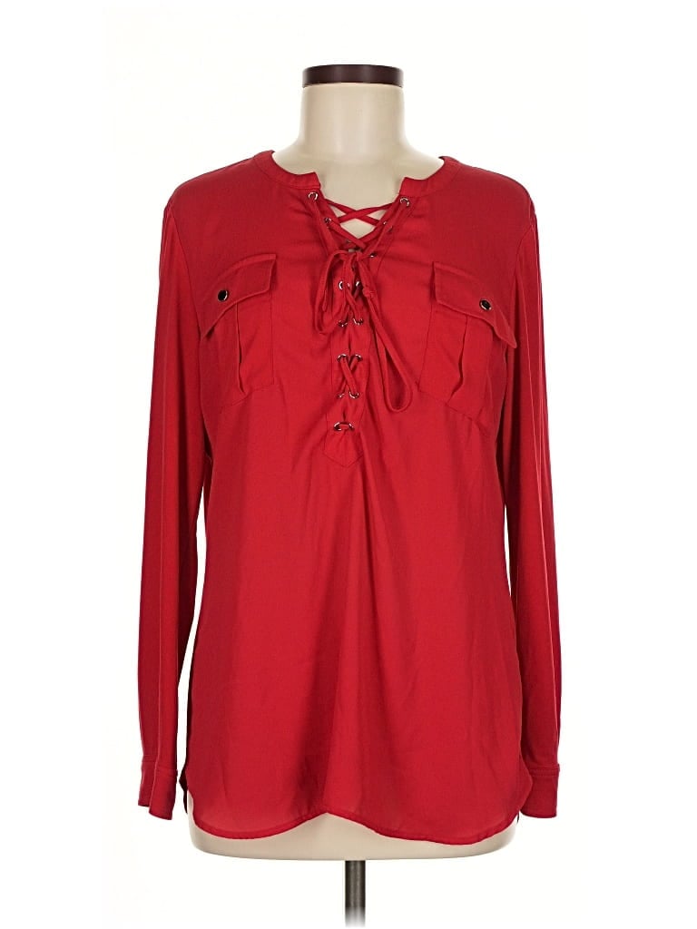 Pre-owned Nygard Long Sleeve Blouse In Red