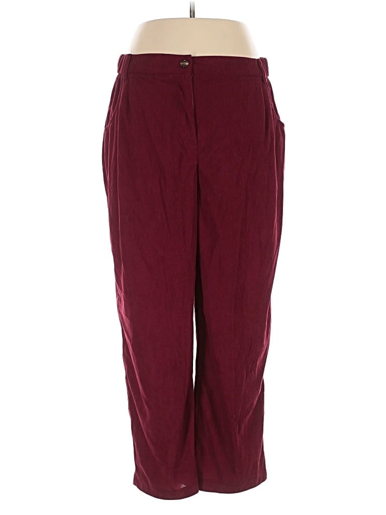 Pre-owned Shein Curve Casual Pants In Burgundy