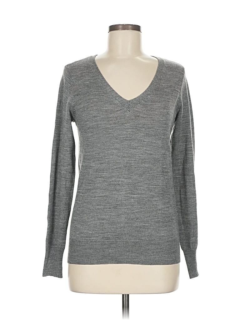 Pre-owned Ann Taylor Factory Long Sleeve T-shirt In Gray