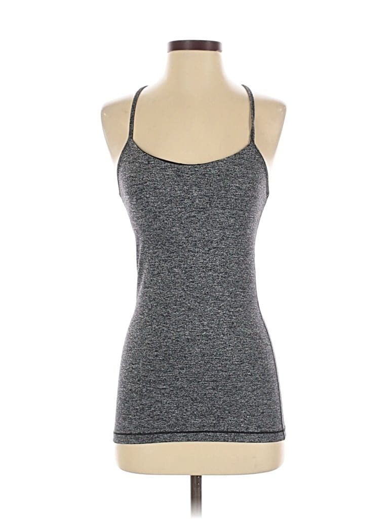 Pre-owned Lululemon Athletica Tank Top Gray Halter Neckline Tops