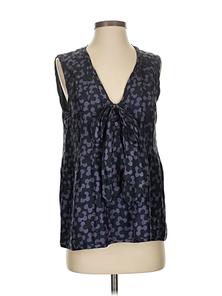 Pre-owned Marc By Marc Jacobs Sleeveless Silk Top Purple Plunge Neckline Tops