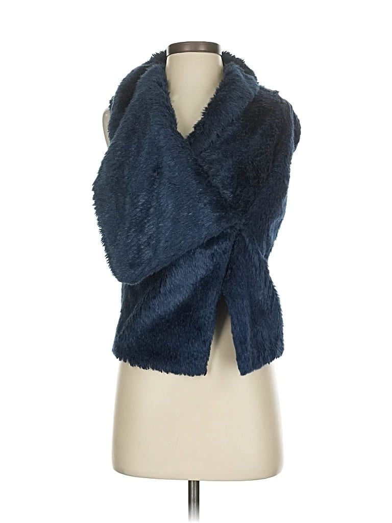 Pre-owned Steve Madden Faux Fur Vest In Blue