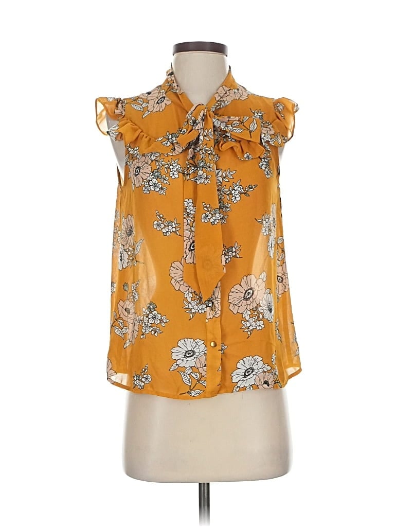 Pre-owned Iris Sleeveless Blouse In Yellow