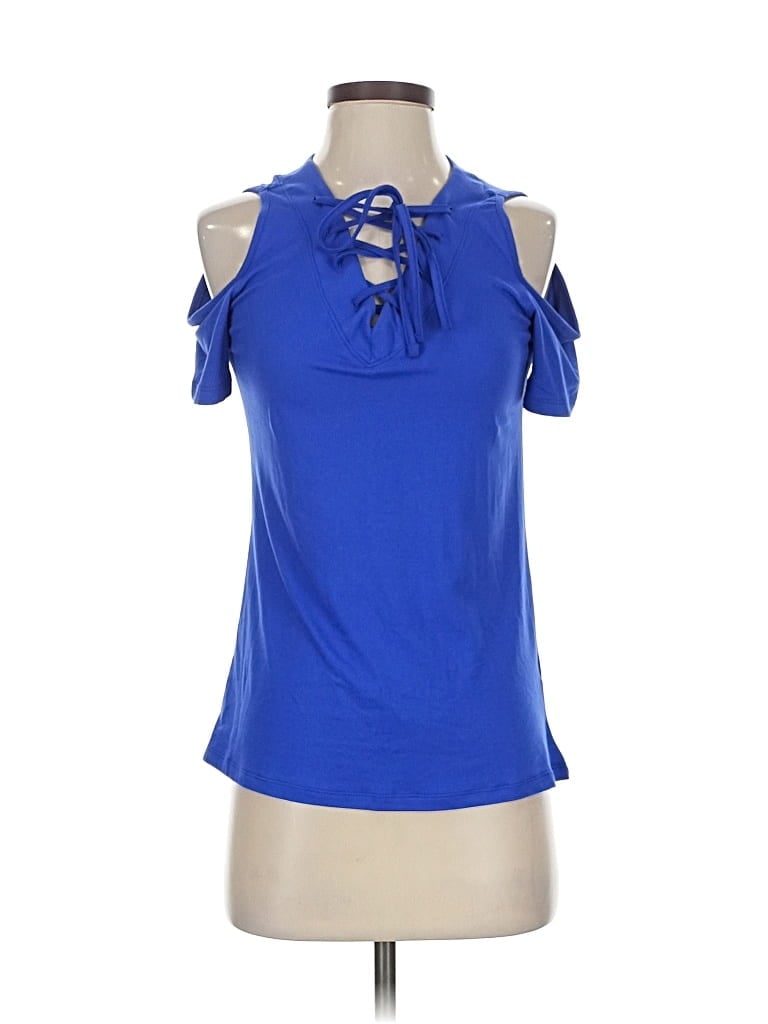 Pre-owned Joe Boxer Tank Top Blue Cold Shoulder Neckline Tops