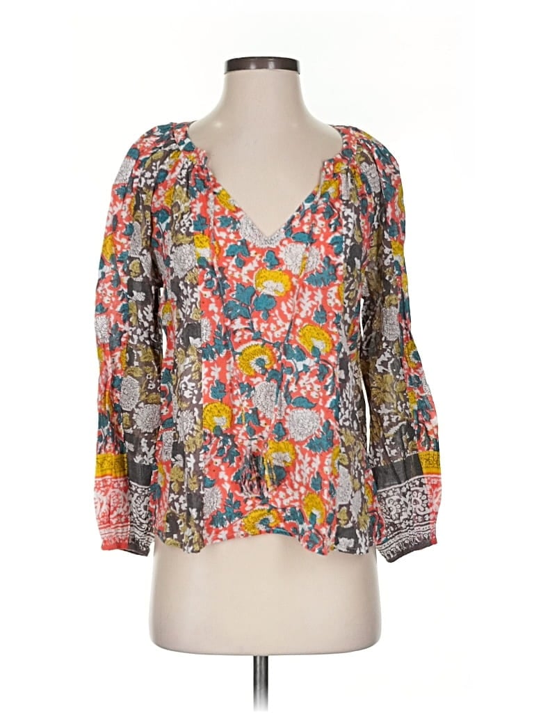 Pre-owned Velvet By Graham & Spencer 3/4 Sleeve T-shirt In Orange