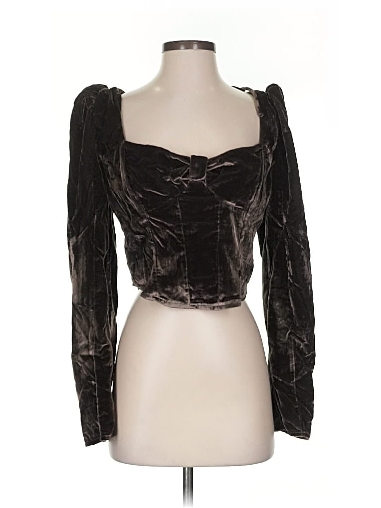 Free People Long Sleeve Blouse In Black