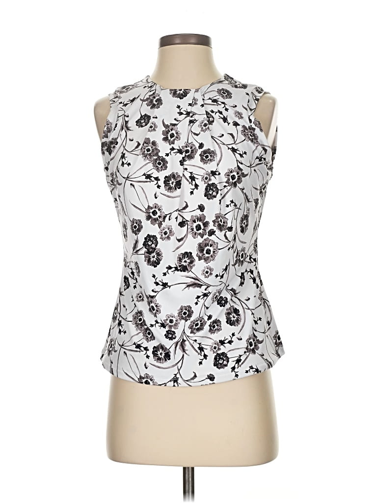 Pre-owned Karl Lagerfeld Tank Top Silver Halter Neckline Tops