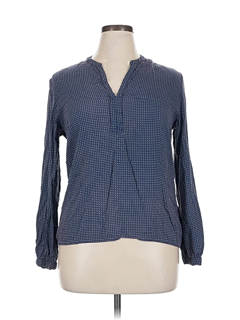 Pre-owned Tommy Hilfiger Long Sleeve Henley Shirt In Blue