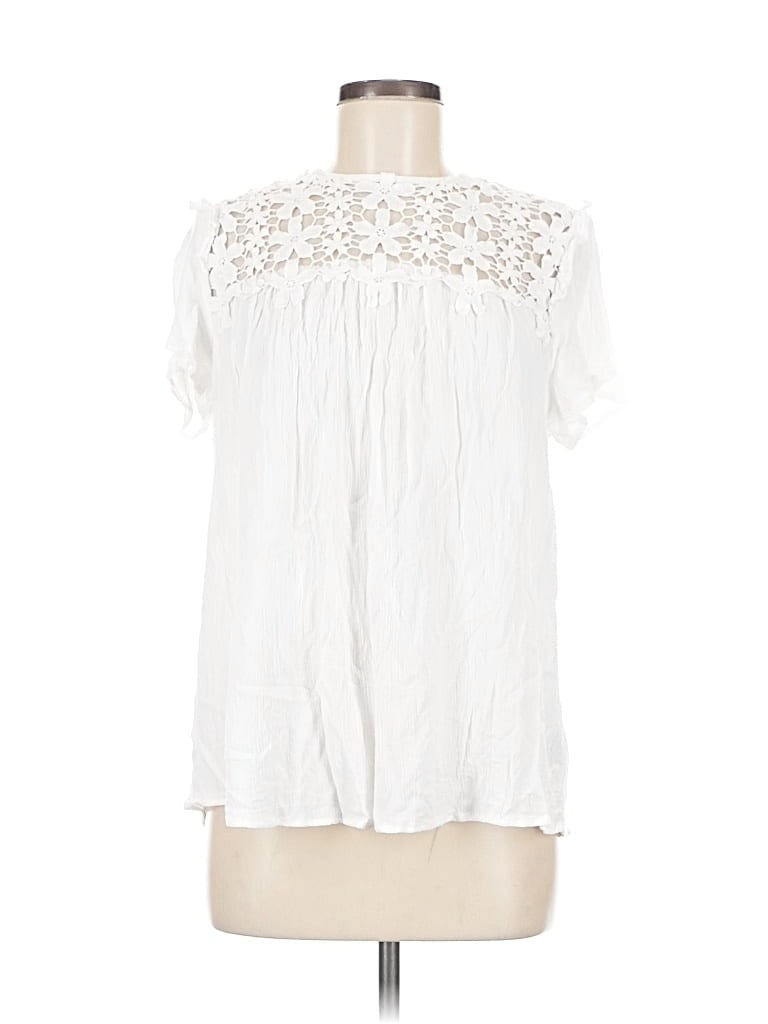 Pre-owned Torrid Short Sleeve Blouse In White