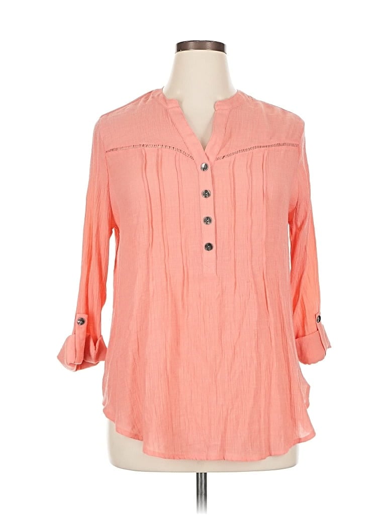 Pre-owned New Directions 3/4 Sleeve Blouse In Orange