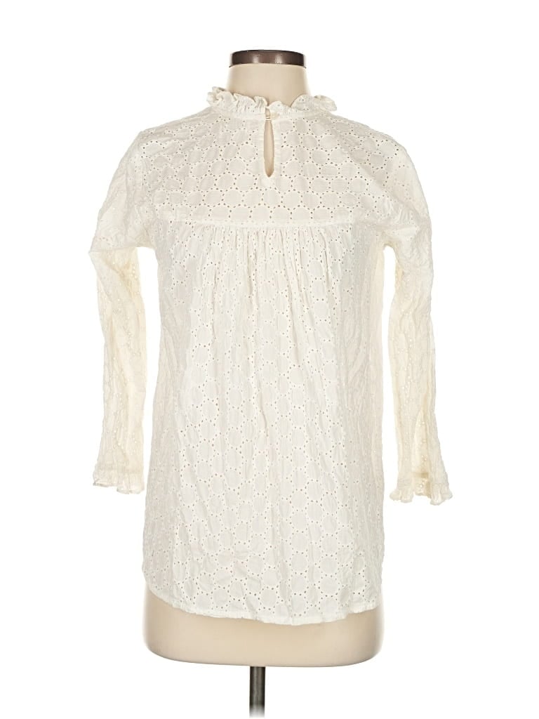 Pre-owned Tribe Alive Long Sleeve Blouse In White