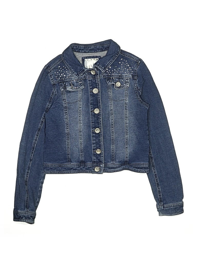 Pre-owned Justice Kids' Denim Jacket In Blue