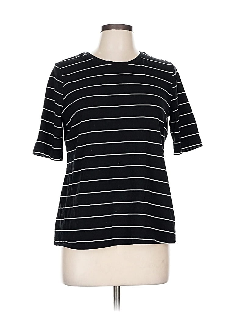 Pre-owned Who What Wear Short Sleeve T-shirt In Black