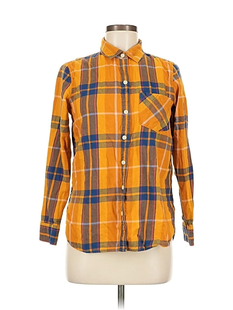 Pre-owned Old Navy Long Sleeve Button Down Shirt In Orange