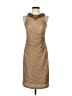 David Meister 100% Polyester Tweed Tan Gold Cocktail Dress Size 2 - photo 1