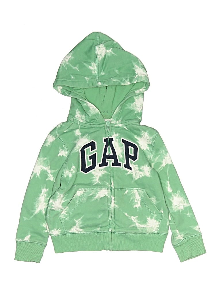 Pre-owned Baby Gap Kids' Zip Up Hoodie In Green