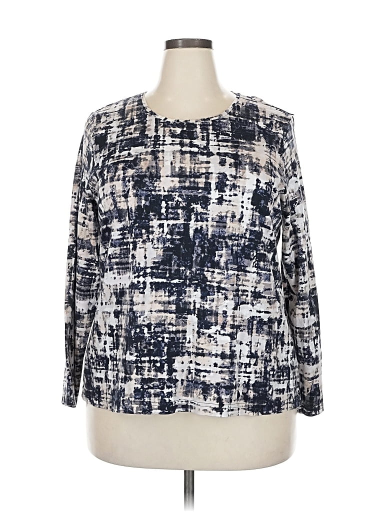 Pre-owned Croft & Barrow Long Sleeve Blouse In Blue