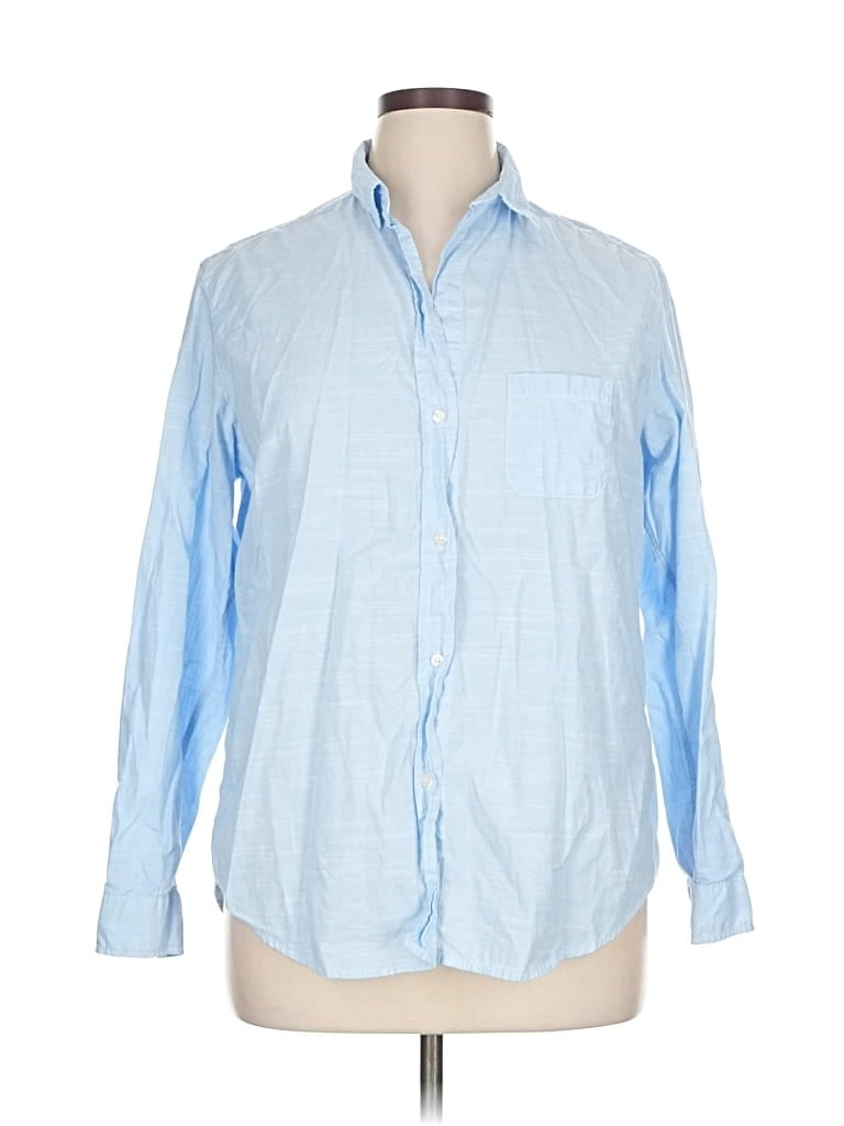 GRAYSON Pre-owned Long Sleeve Button Down Shirt In Blue