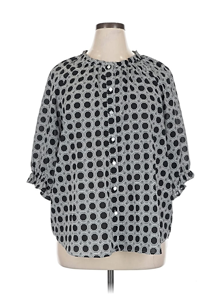 Pre-owned Ruby Rd. 3/4 Sleeve Blouse In Gray