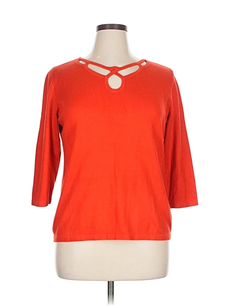 LANE BRYANT Pre-owned Cardigan Sweater In Orange