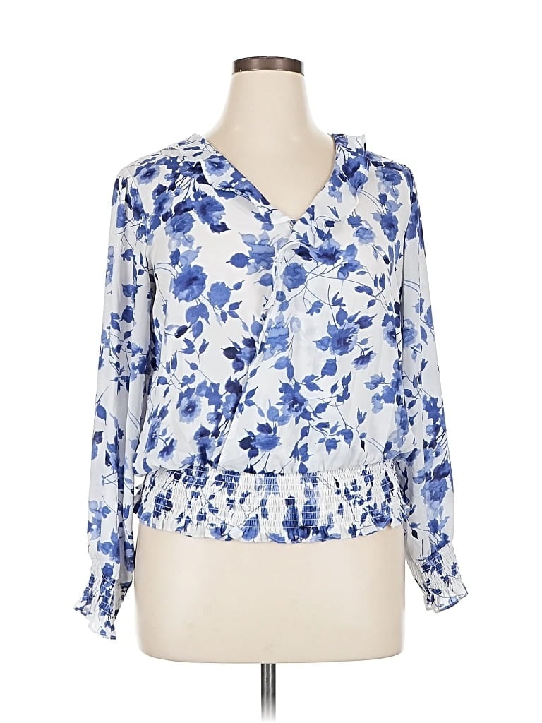 Pre-owned Counterparts 3/4 Sleeve Blouse In Blue