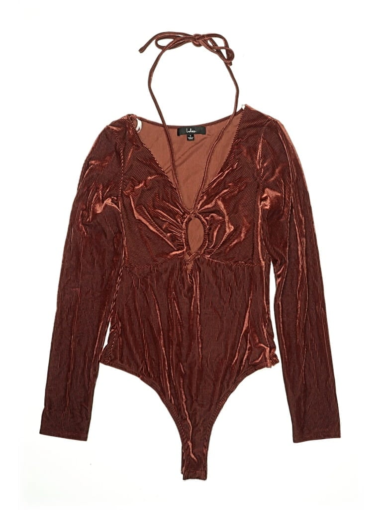 Pre-owned Lulus Bodysuit In Burgundy