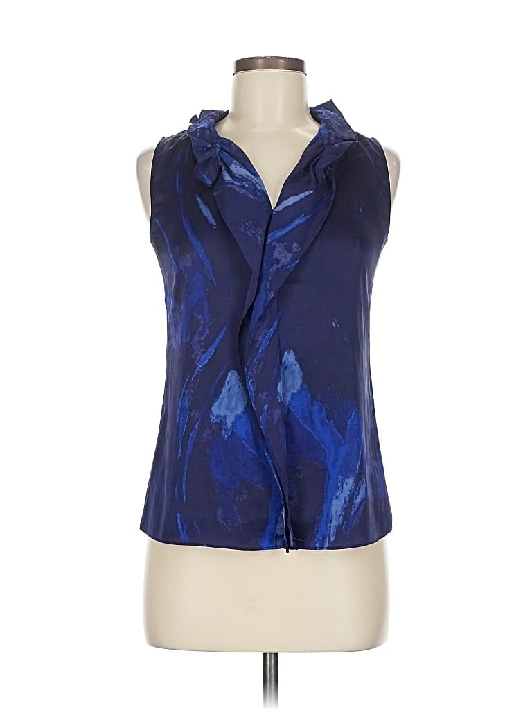 Pre-owned Tahari Sleeveless Blouse In Blue
