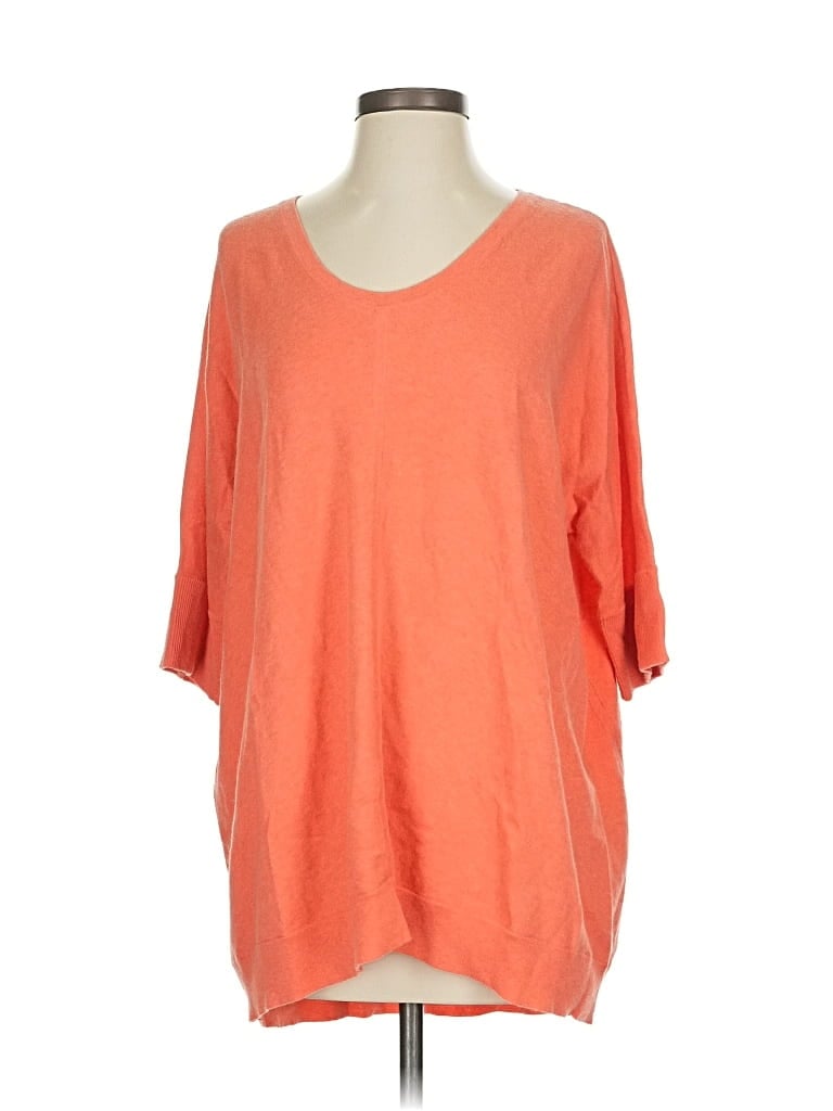 Pre-owned Eileen Fisher Poncho In Orange