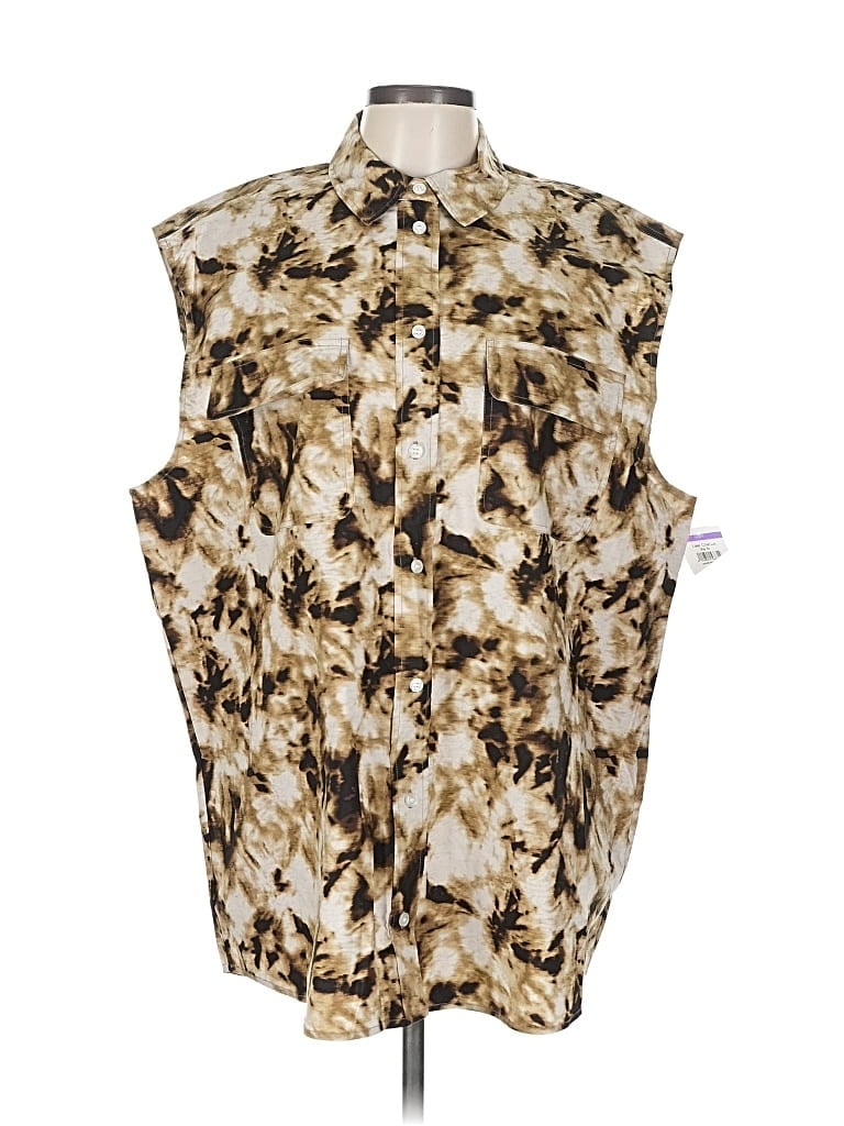 Click to view more detailed imagery on our partner's website Pre-owned Samsoe & Samsoe Sleeveless Button Down Shirt In Gold