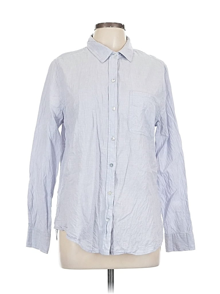 Pre-owned Lola River Long Sleeve Button Down Shirt In Blue