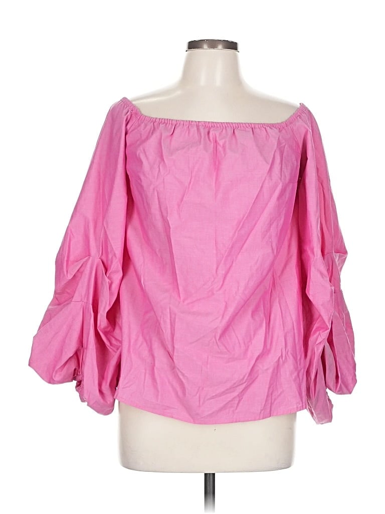 Pre-owned Guest Editor 3/4 Sleeve Blouse In Pink