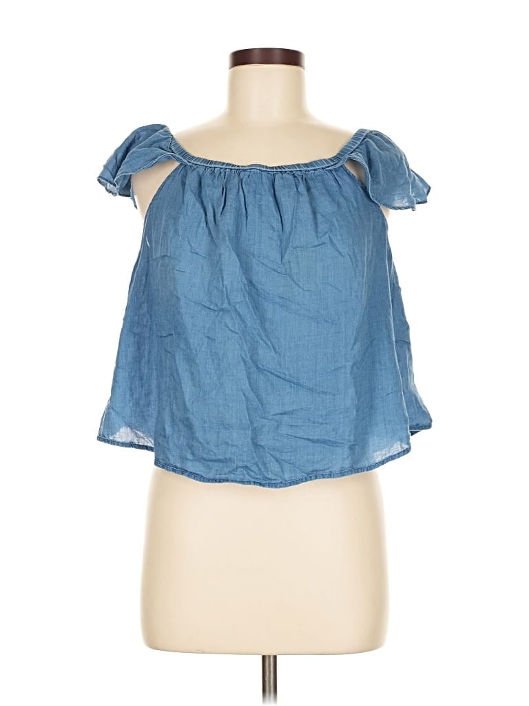 Pre-owned Madewell Sleeveless Blouse In Blue