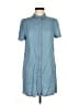 Paper Crane 100% Lyocell Blue Short Sleeve Button-Down Shirt Size M - photo 1