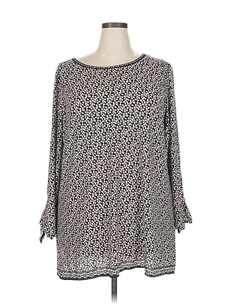 Pre-owned Max Studio 3/4 Sleeve Blouse In Gray