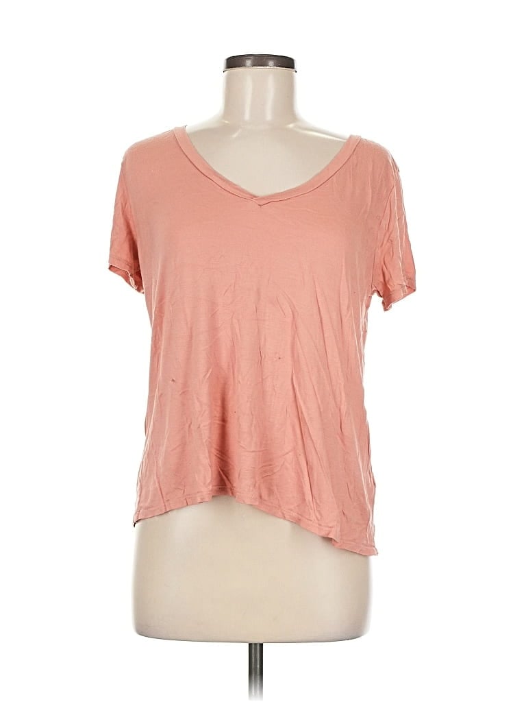 Pre-owned H&m Short Sleeve Top Orange V Neck Tops