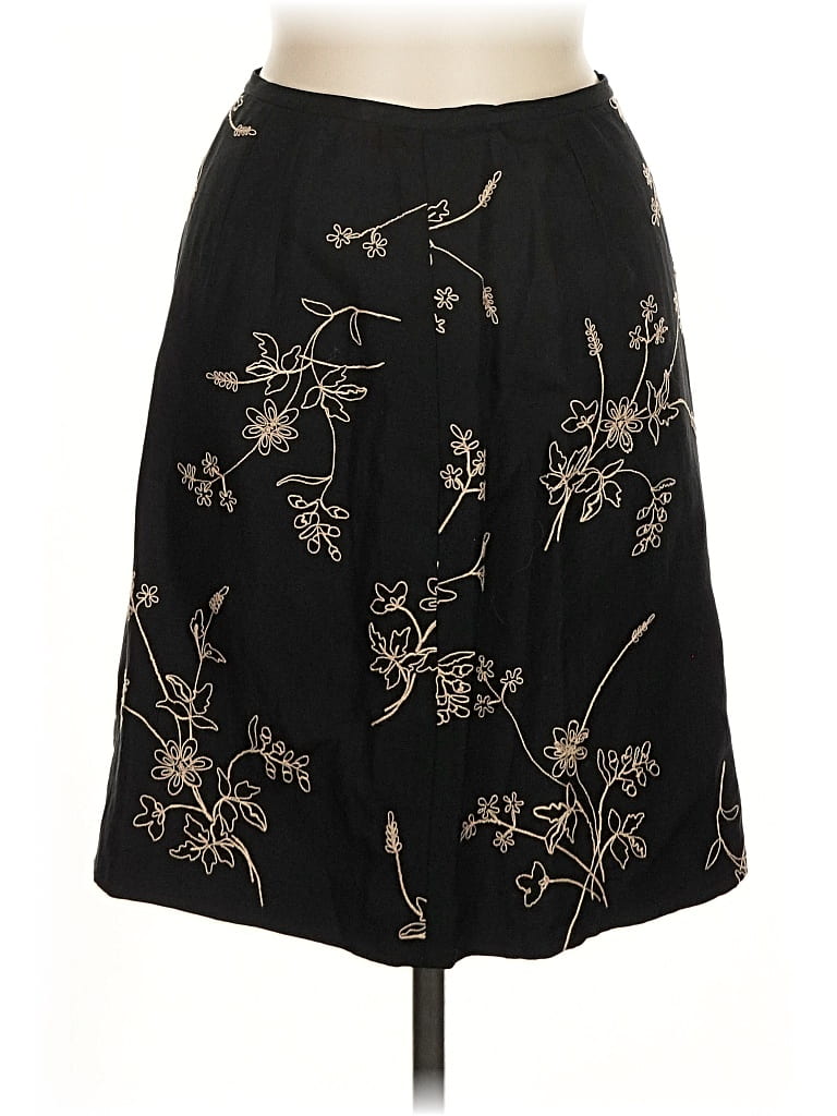 Pre-owned Ann Taylor Silk Skirt In Black