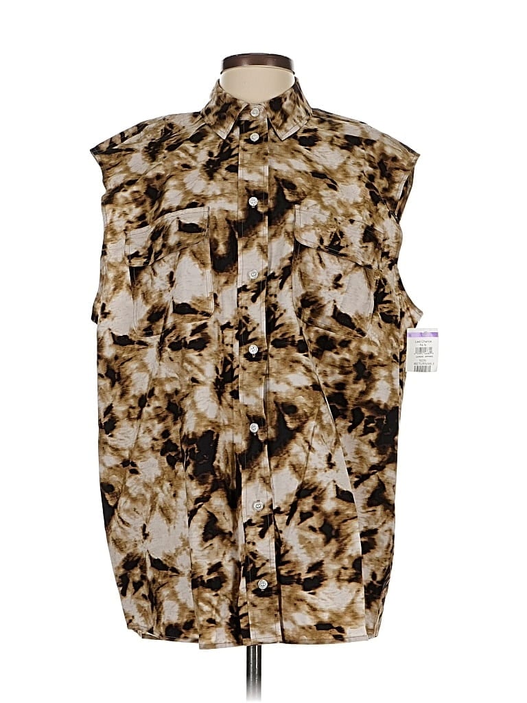 Pre-owned Samsoe & Samsoe Sleeveless Button Down Shirt In Brown