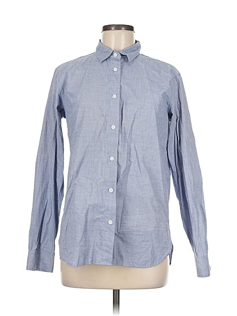 Pre-owned Unbranded Long Sleeve Button Down Shirt In Blue