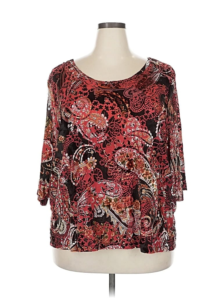 Pre-owned Catherines 3/4 Sleeve Blouse In Red