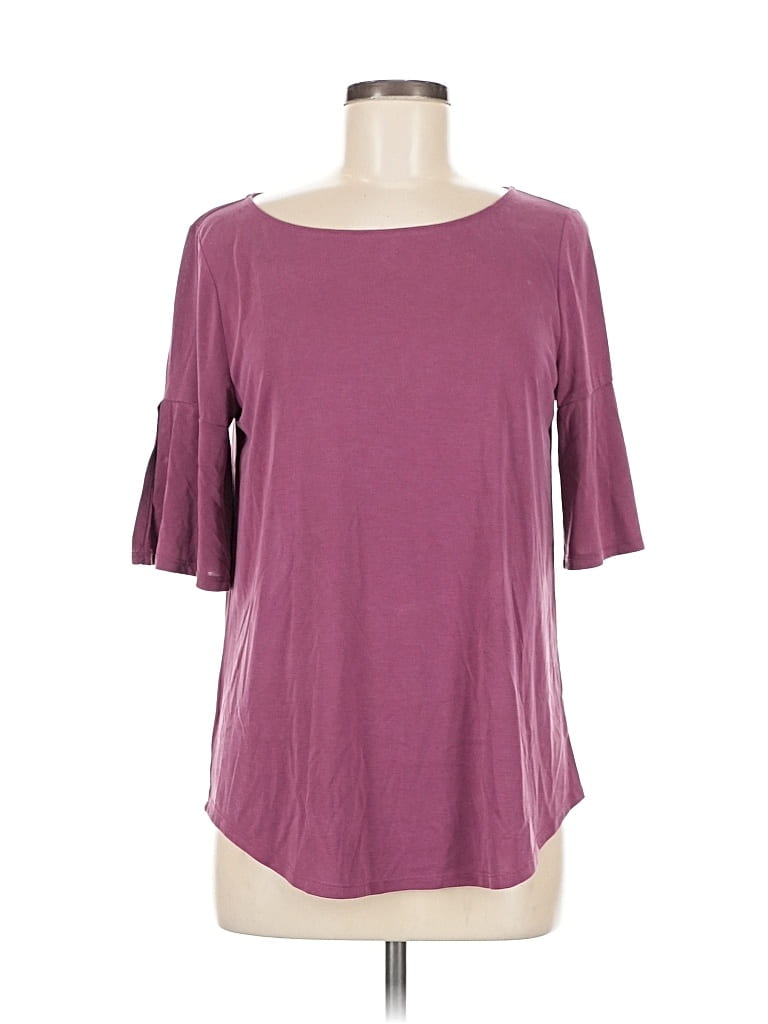 Pre-owned Ann Taylor Loft 3/4 Sleeve T-shirt In Burgundy