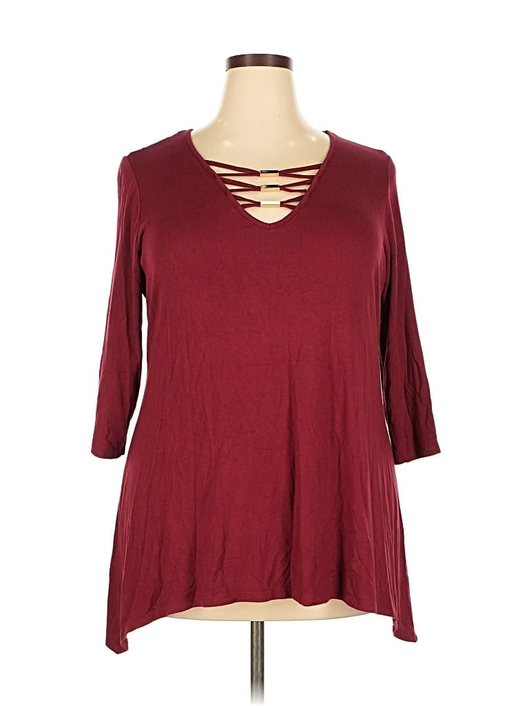 Pre-owned Ryan Wythe 3/4 Sleeve T-shirt In Burgundy