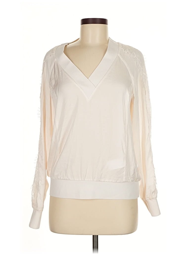 Pre-owned Express Long Sleeve Blouse In White
