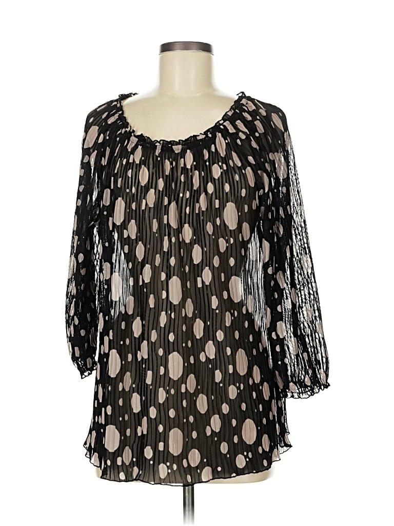 INC INTERNATIONAL CONCEPTS Pre-owned 3/4 Sleeve Blouse In Black