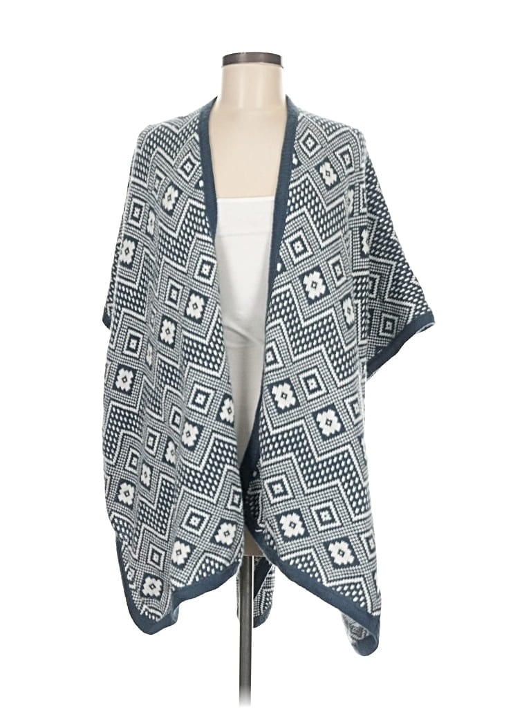 Pre-owned Assorted Brands Poncho In Blue