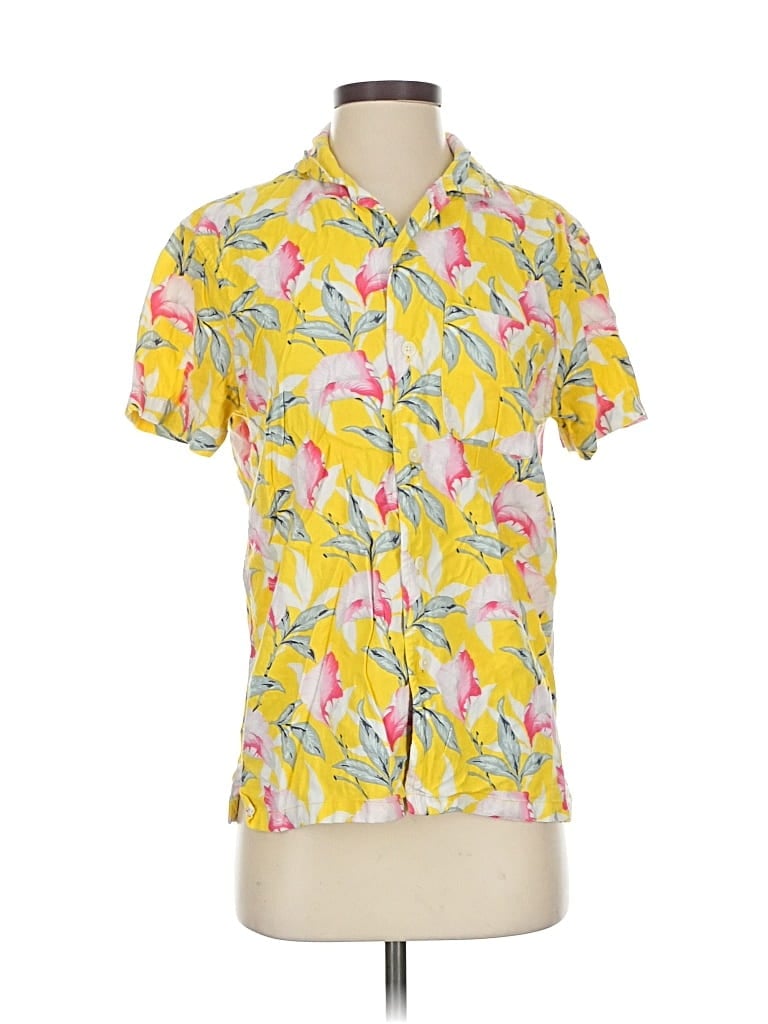 ABERCROMBIE & FITCH Pre-owned Short Sleeve Blouse In Yellow