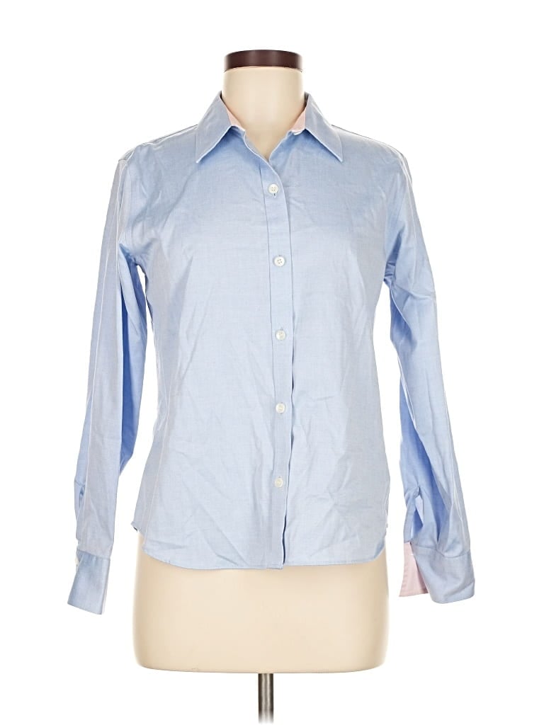 Pre-owned Lizwear By Liz Claiborne Long Sleeve Button Down Shirt In Blue