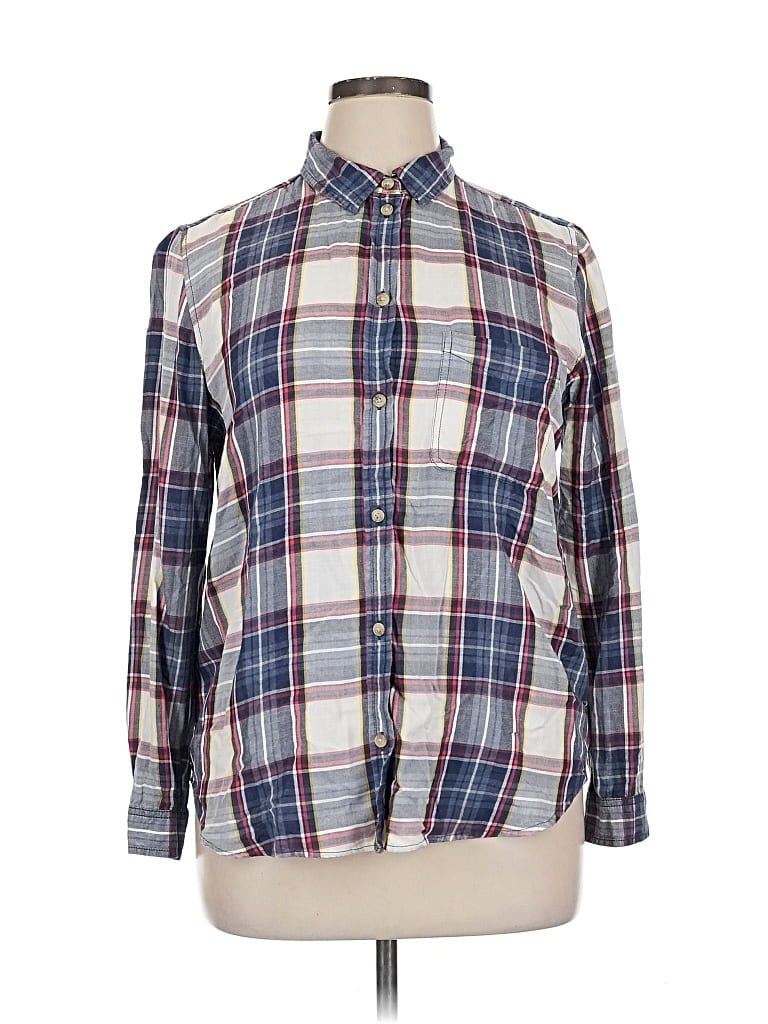 Pre-owned American Eagle Outfitters Long Sleeve Button Down Shirt In Blue