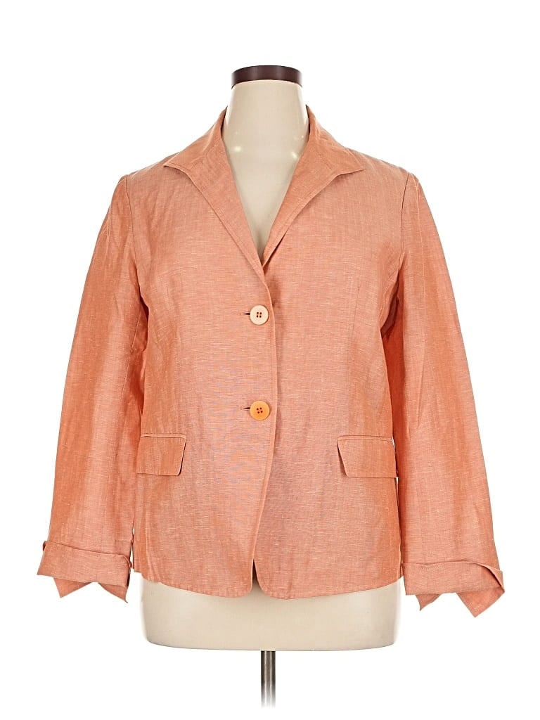 Pre-owned Lafayette 148 Blazer Jacket In Orange