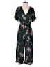 Louna 100% Polyester Floral Black Jumpsuit Size S - photo 1
