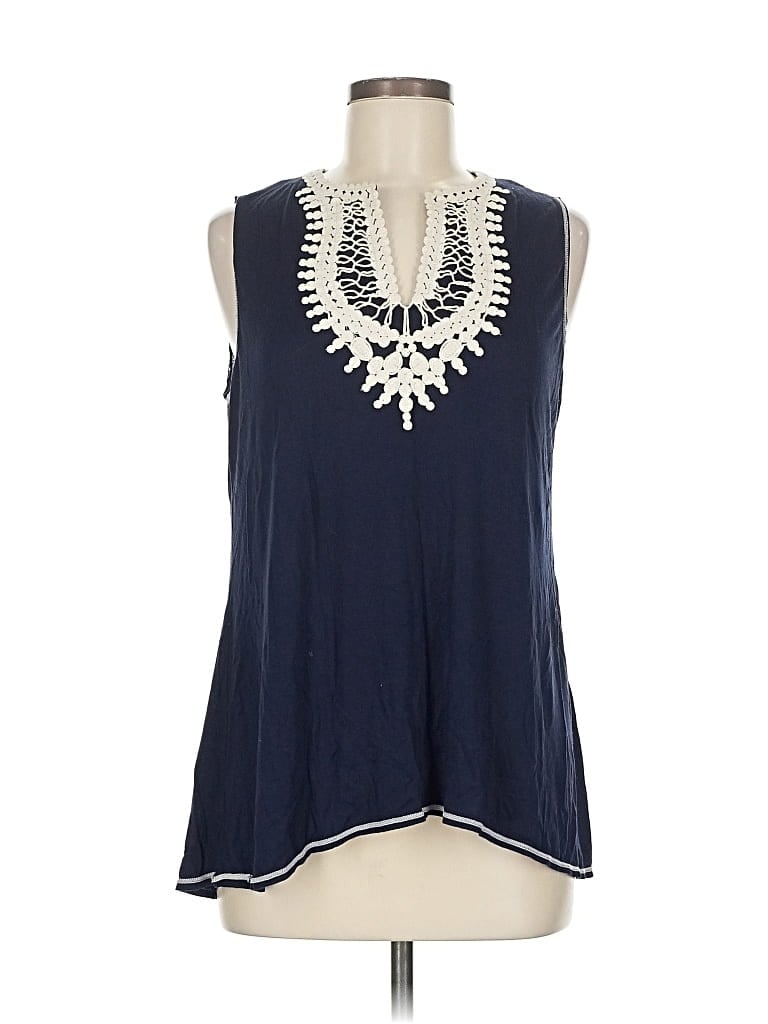 Pre-owned Max Studio Sleeveless Blouse In Blue